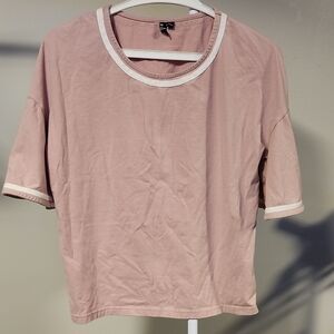 Casual Mauve Short Sleeve Tee